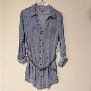 Passport Navy and White Striped Shirt